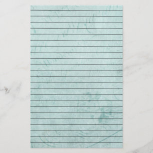 Distressed Vintage Blue With Writing and Lines Stationery