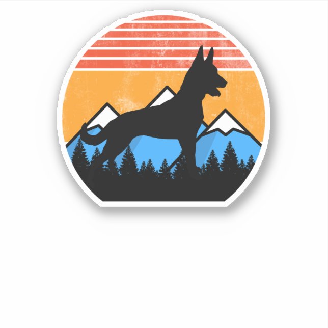 Distressed Vintage Dutch Shepherd Mali Dutchie Dog (Front)