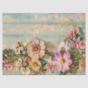 Distressed Vintage Floral Decoupage  Tissue Paper