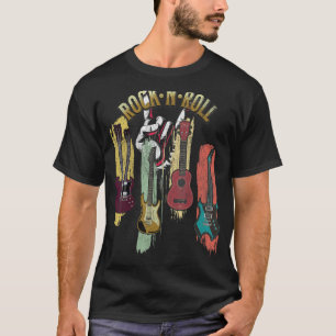 Distressed Vintage Guitar Retro Rock & Roll Music T-Shirt
