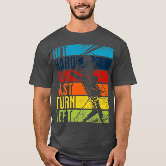 Distressed Vintage Hit Hard Run Fast Turn Left Gif T-Shirt