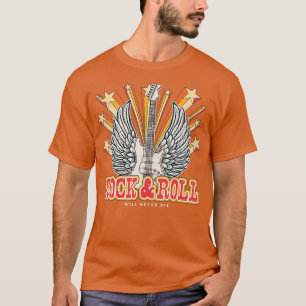 Distressed Vintage Retro 90s Rock Roll Music Guit T-Shirt