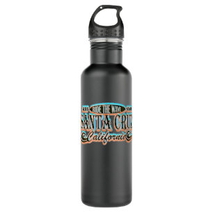 Distressed Vintage Retro Look Santa Cruz Surfing 2 710 Ml Water Bottle