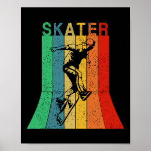 Distressed Vintage Skateboarding Apparel Skater Sk Poster