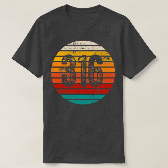Distressed Vintage Sunset 316 Area Code T-Shirt (Design Front)