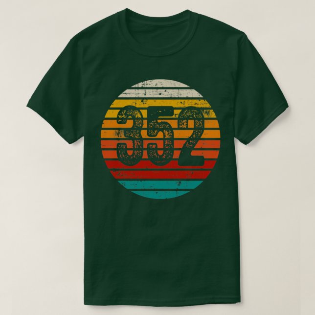 Distressed Vintage Sunset 352 Area Code T-Shirt (Design Front)