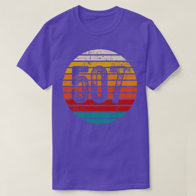 Distressed Vintage Sunset 507 Area Code T-Shirt (Design Front)