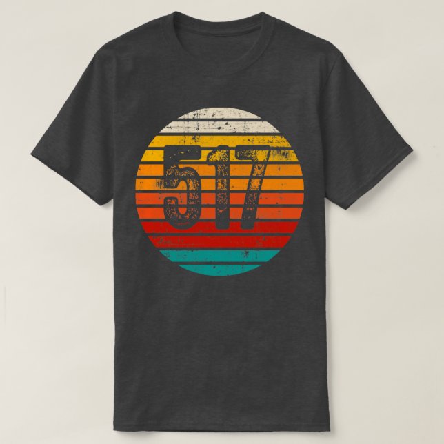 Distressed Vintage Sunset 517 Area Code T-Shirt (Design Front)