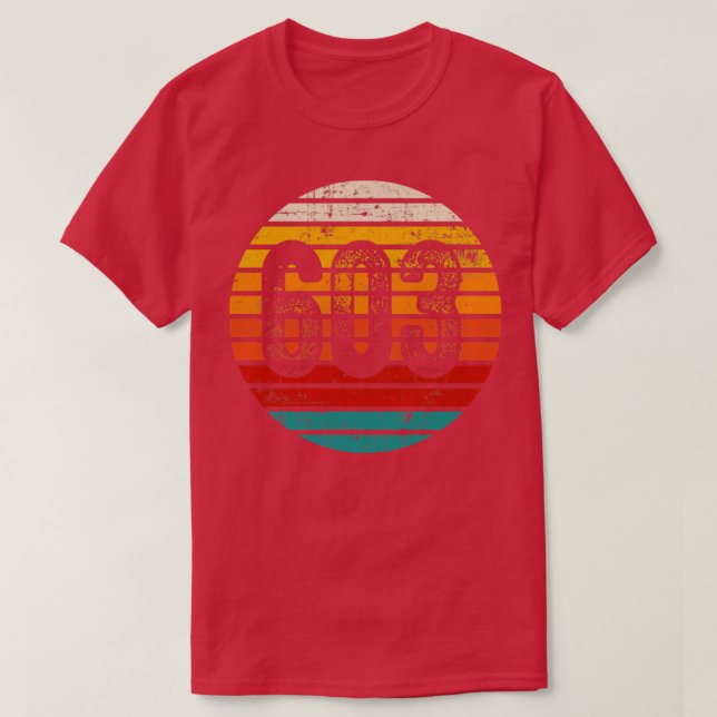 Distressed Vintage Sunset 603 Area Code T-Shirt (Design Front)