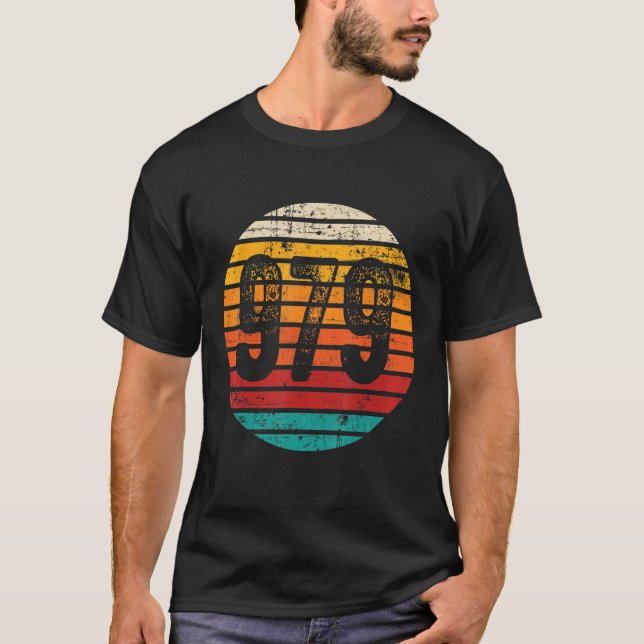 Distressed Vintage Sunset 979 Area Code T-Shirt (Front)