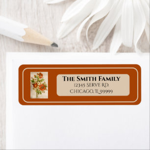 Distressed Vintage Victorian Poppy Return Address