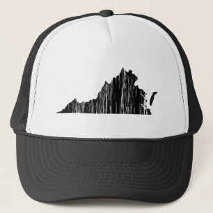 Distressed Virginia State Outline Trucker Hat