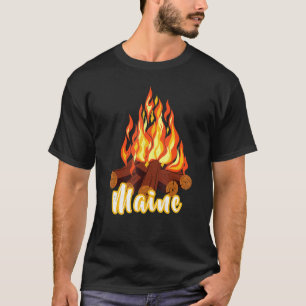 Distressed Visit Maine Vacation Camping Camp Bon F T-Shirt