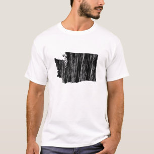 Distressed Washington State Outline T-Shirt