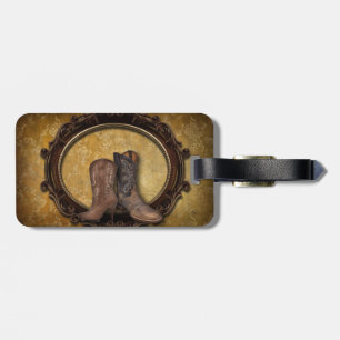 distressed western country cowboy wedding favour luggage tag