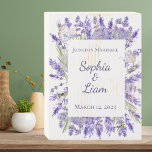Distressed White with Lavender Wedding/Anniversary Wooden Box Sign<br><div class="desc">The perfect keepsake for any couple. This distressed white wooden box sign with watercolor lavender frame adds a touch of country class to this personalised sign. This makes a great wedding or anniversary gift.</div>