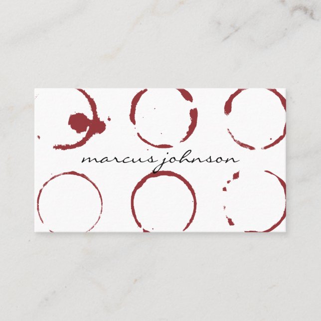 Distressed Wine Glass Stains Business Card (Front)