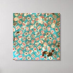 Distressed Wonderland Alice Pattern Canvas Print