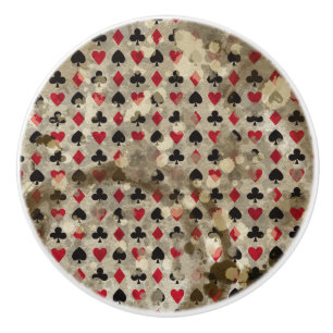 Distressed Wonderland Alice Pattern Ceramic Knob