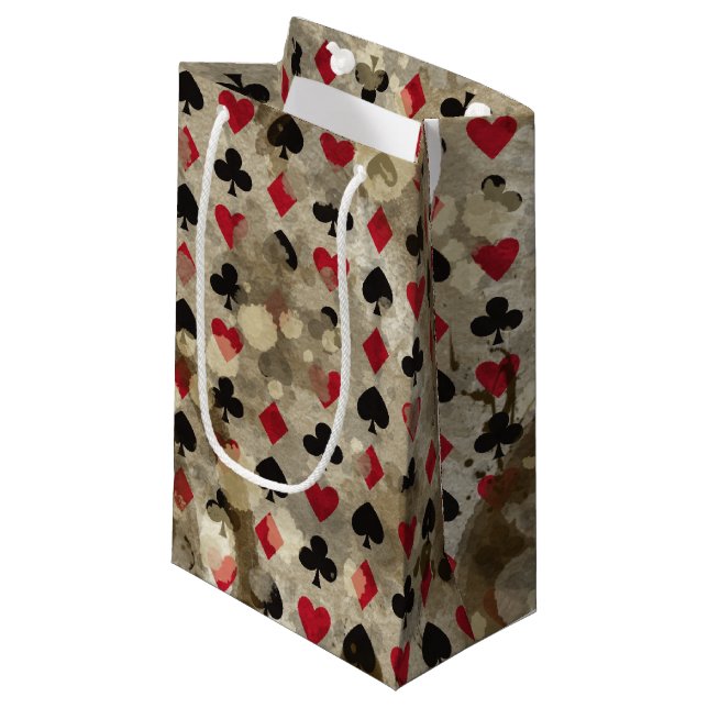 Distressed Wonderland Alice Pattern Small Gift Bag (Front Angled)