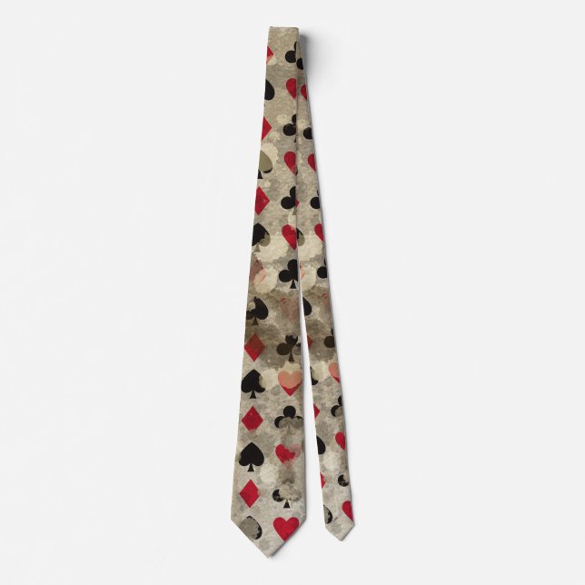 Distressed Wonderland Alice Pattern Tie (Front)