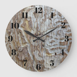Distressed Wood Look Large Clock