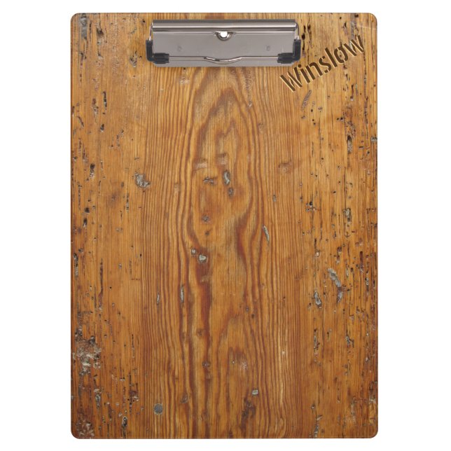 Distressed Wood (Personalised Clipboard) Clipboard (Front)