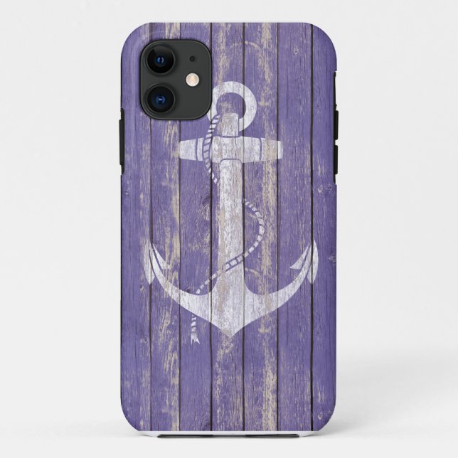 Distressed Wood with Anchor Case-Mate iPhone Case (Back)