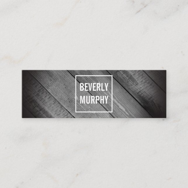 Distressed Wood with Embellishment and Vignette Mini Business Card (Front)