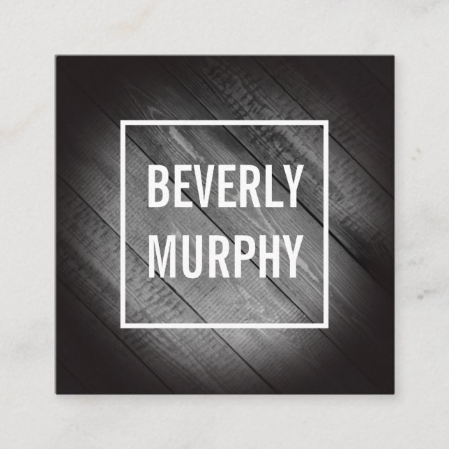 Distressed Wood with Embellishment and Vignette Square Business Card (Front)