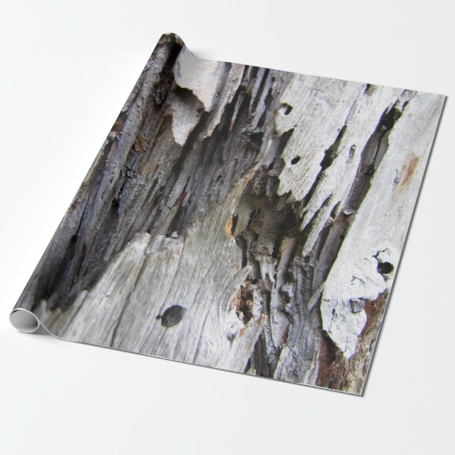 Distressed Wood Wrapping Paper (Unrolled)