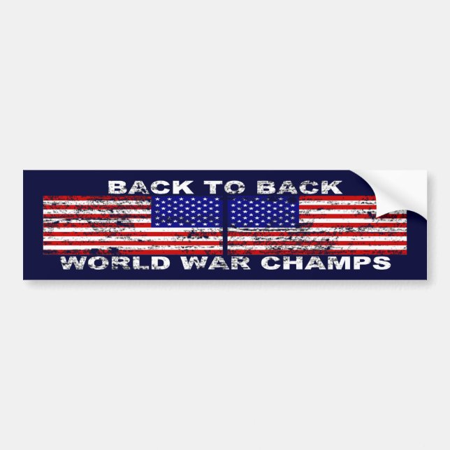 Distressed World War Champions Bumper Sticker (Front)