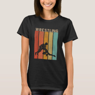 Distressed Wrestling  Men Women Cute Wrestling Ret T-Shirt