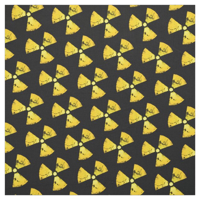 Distressed Yellow Radiation Symbol Fabric (Swatch)