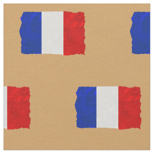 Distresses French Flag on Beige Fabric