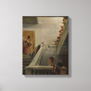 Distributing Milk at St. Lazare Prison, 1794 Canvas Print