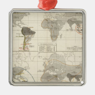 Distribution of birds and amphibians metal tree decoration