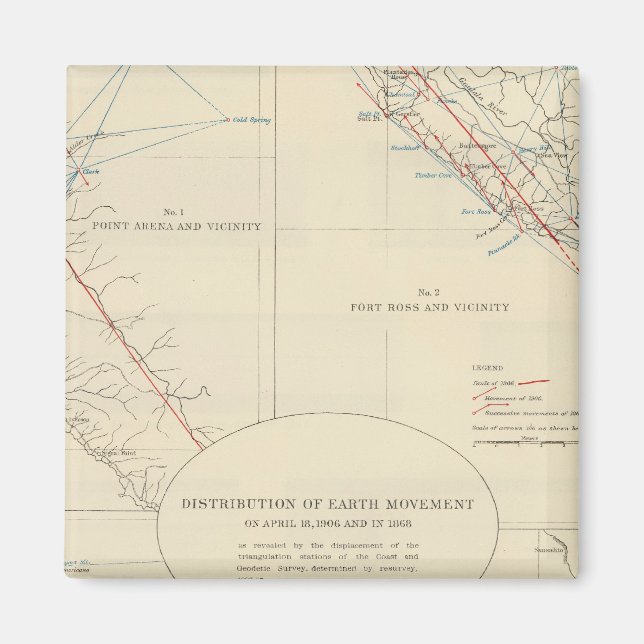 Distribution of earth movement in California Magnet (Front)