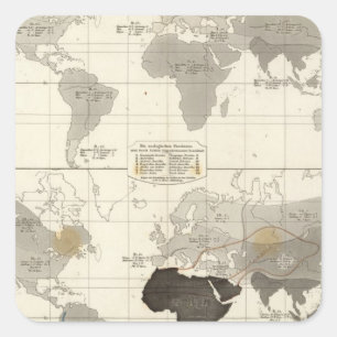 Distribution of rodents and animals square sticker