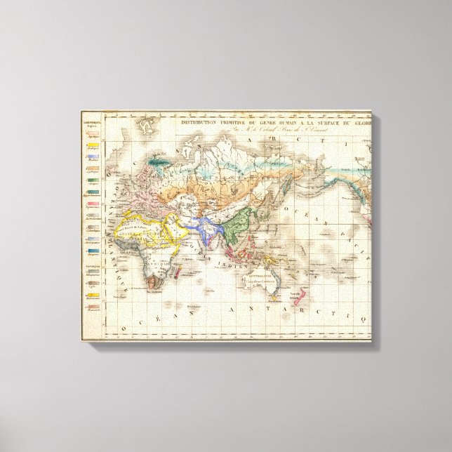 Distribution primitive du genre humain canvas print (Front)