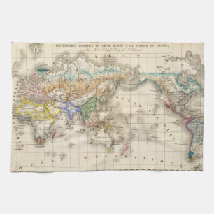 Distribution primitive du genre humain tea towel