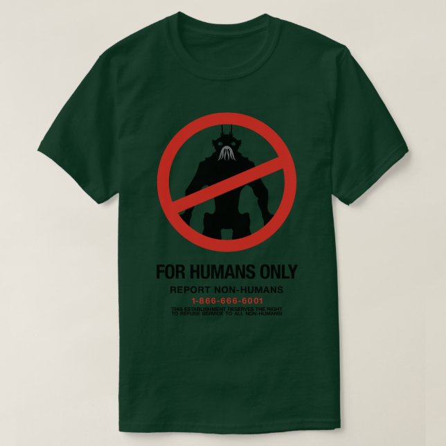 District 9 For Humans Only T-Shirt (Design Front)