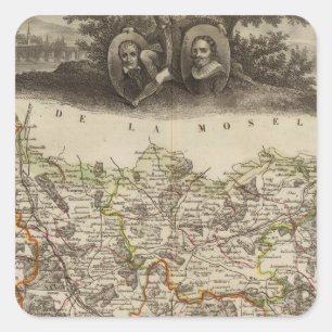 District boundaries square sticker