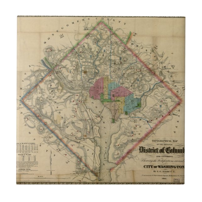 District of Columbia Civil War Era Map Tile (Front)