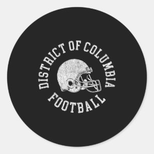 District Of Columbia Football Throwback Football H Classic Round Sticker