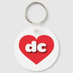 District of Columbia red heart - I love dc Key Ring