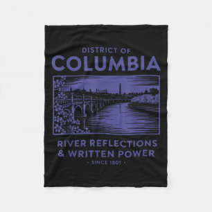 District Of Columbia River Reflections & Writt Fleece Blanket