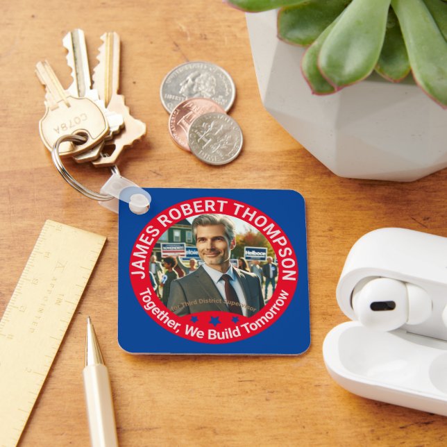 District Supervisor Election Campaign Photo Key Ring (Desk)