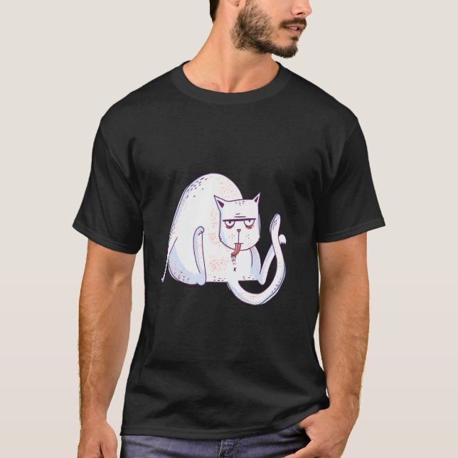 Disturb Your Cat When Cleaning With Ice Cold View T-Shirt (Front)
