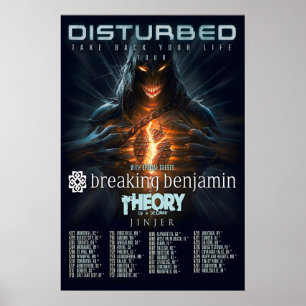 Disturbed Take Back Your Life Tour REPRODUCTION Poster